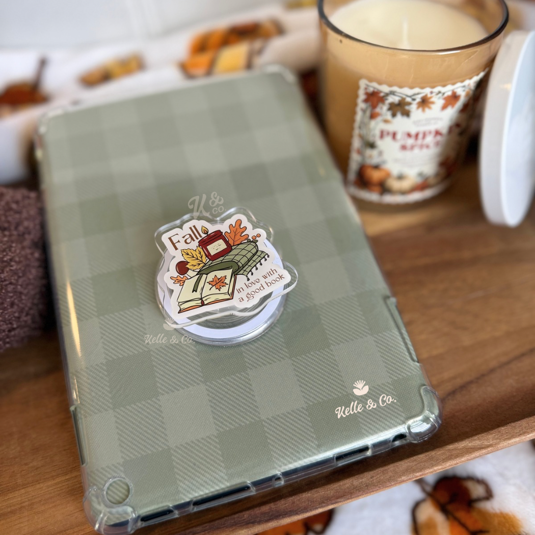 Fall books kindle grip, bookish gifts, pumpkins, kindle Grip: Make it Magsafe