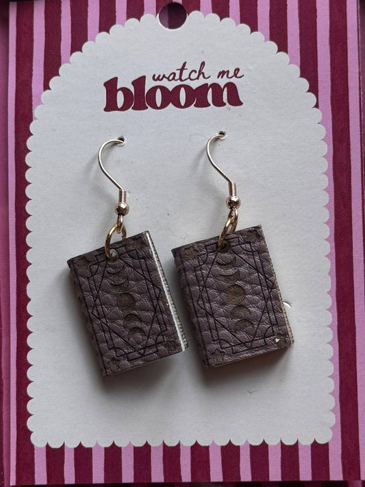 Leather Book Earrings