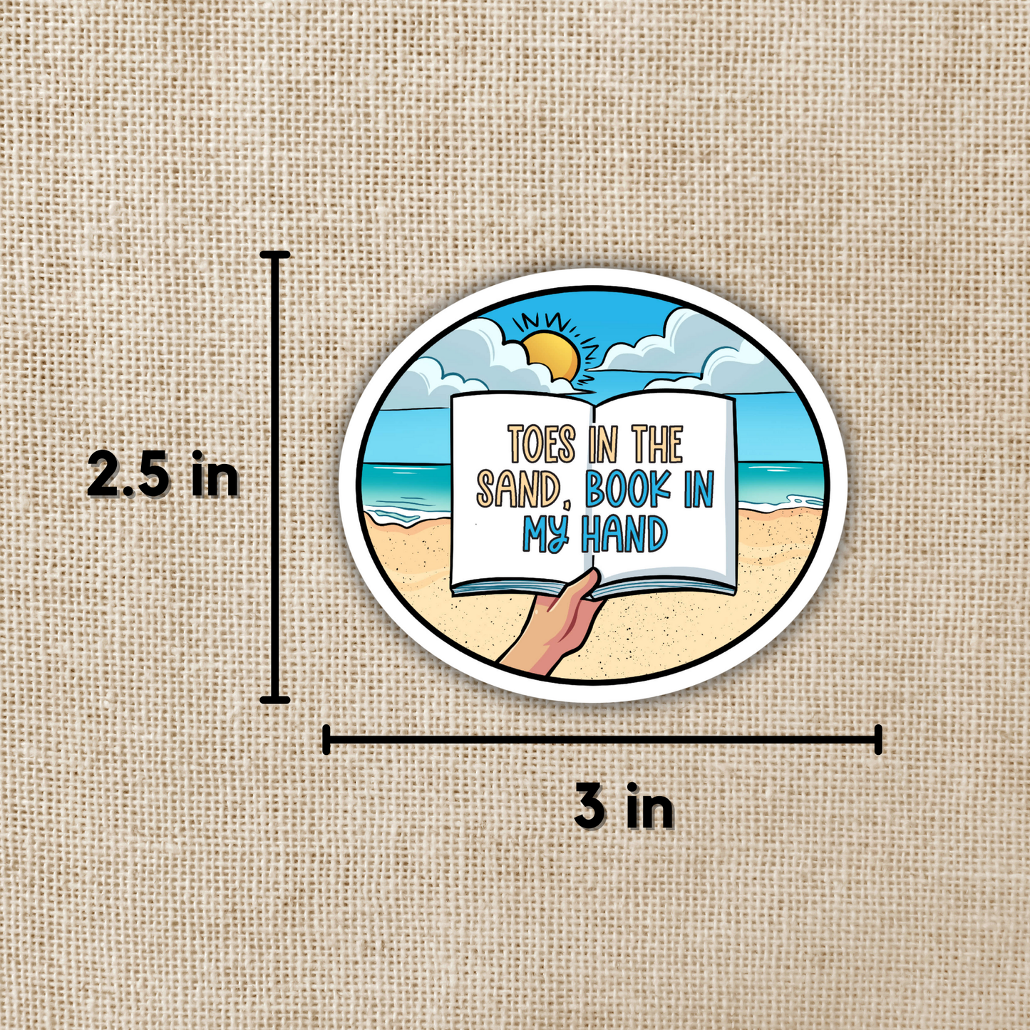 Toes In The Sand, Book In My Hand Sticker