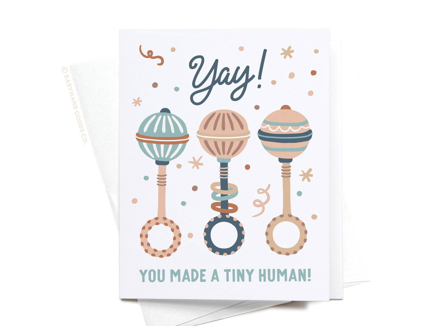 Yay You Made a Tiny Human Baby Rattles Greeting Card