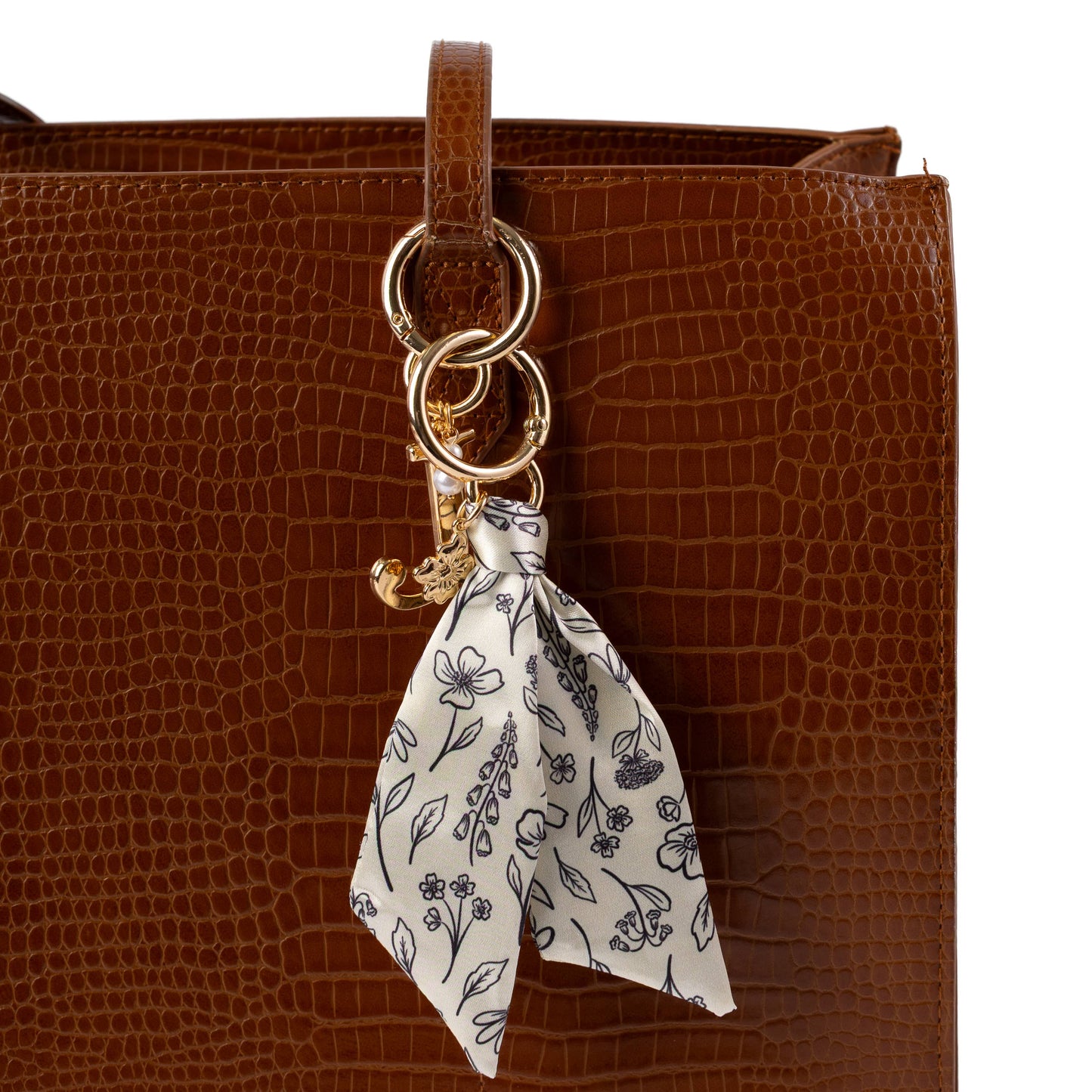 Floral Satin Keychain: Strawberry Patch