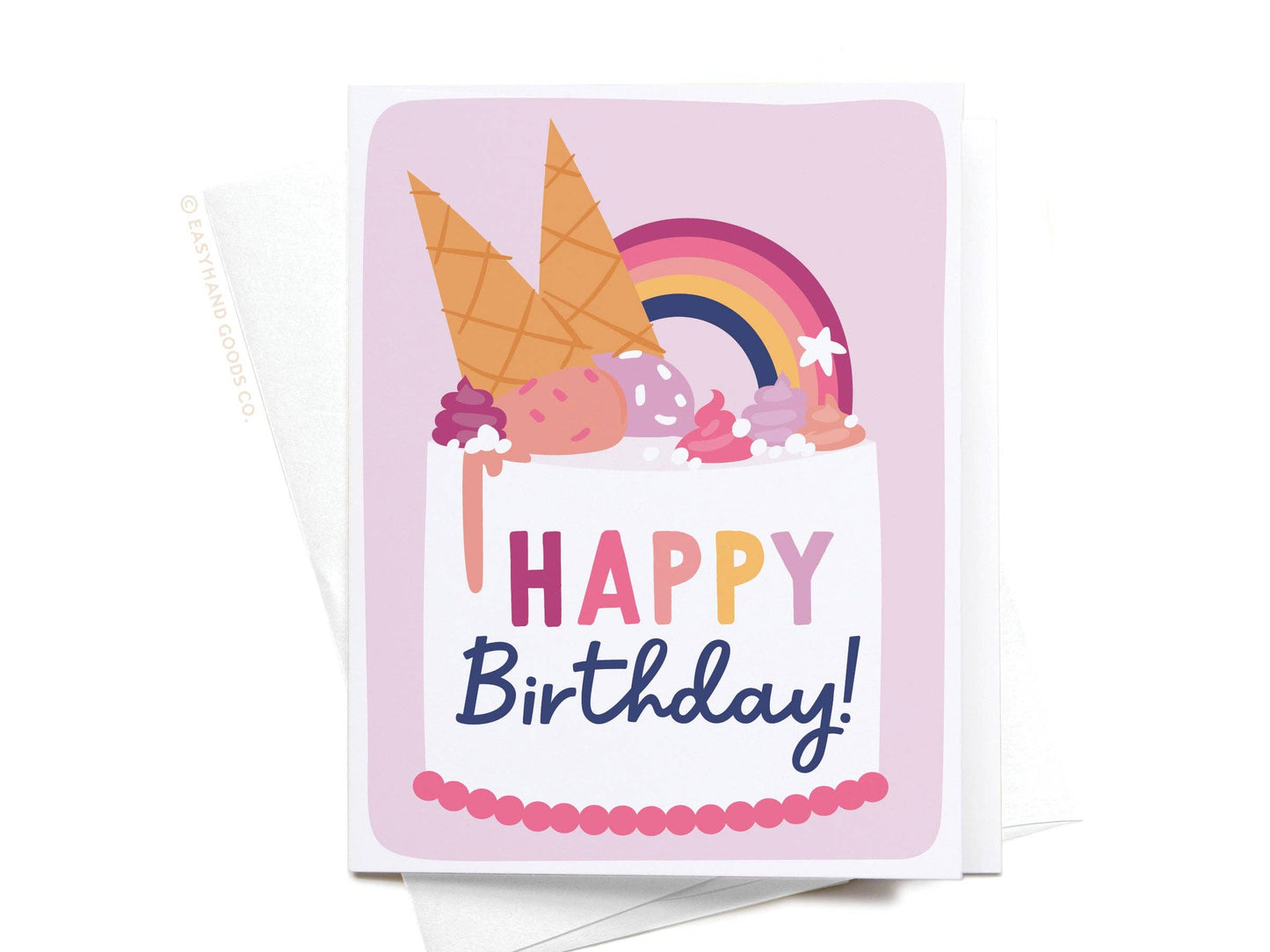 Happy Birthday Ice Cream Cake Greeting Card