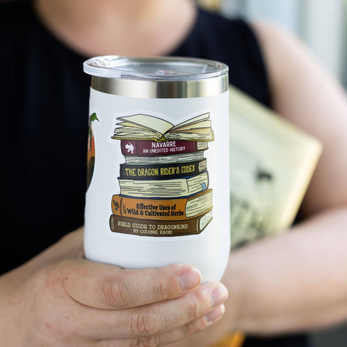 Stack of Navarre Library Scribe Books Sticker | Fourth Wing – photo 3