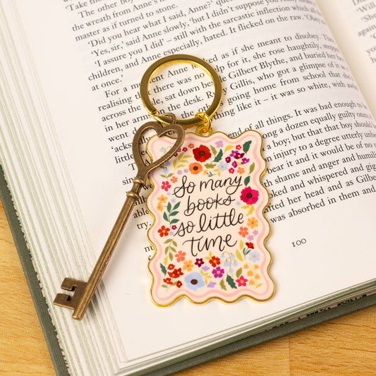 Metal Enamel Keychain: So Many Books