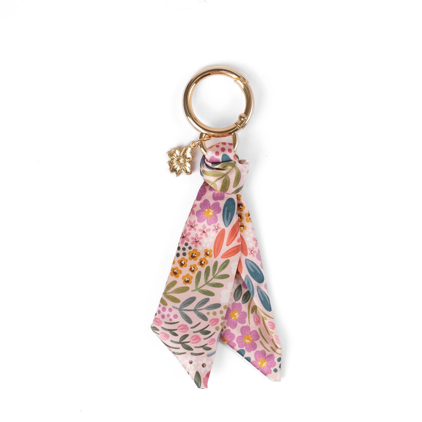 Floral Satin Keychain: Strawberry Patch