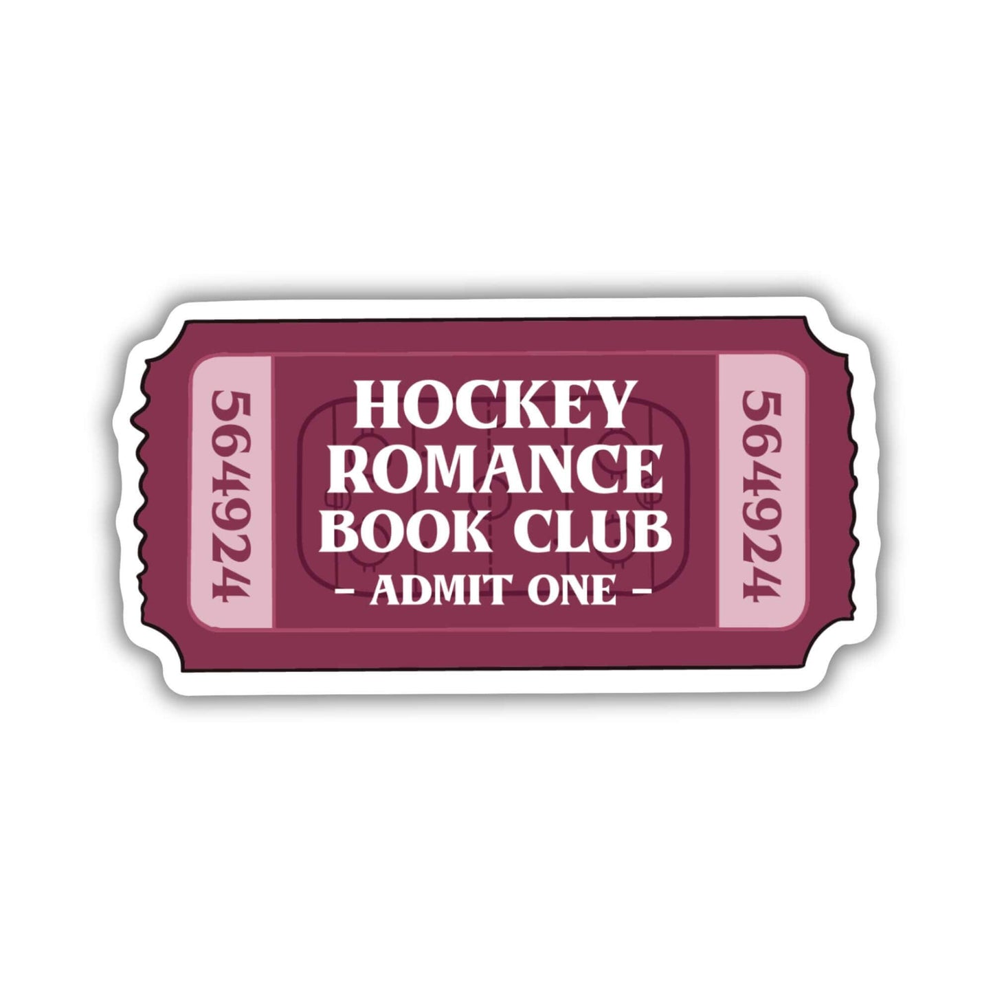 Hockey Romance Book Club Ticket Sticker