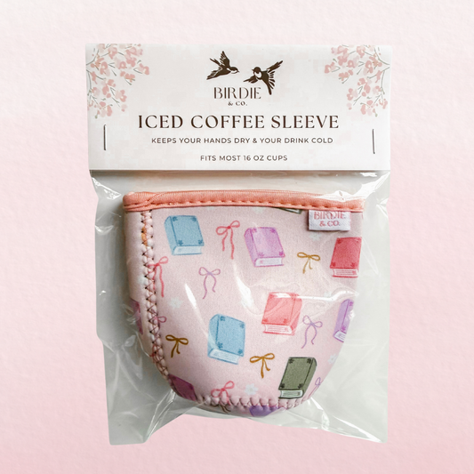 Pastel Book Lover Iced Coffee Sleeve